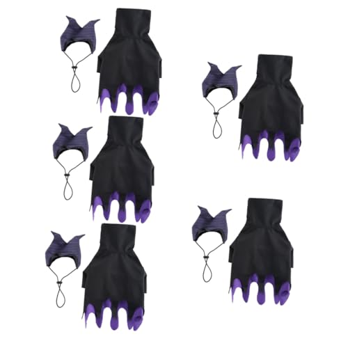 Angoily 5 Sets Welpenhexe Cosplay Requisite Haustier Halloween Kleid Hundekleidung Hexenelemente Atmungsaktiver Und Hautfreundlicher Stoff von Angoily