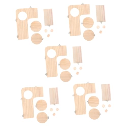 Angoily 5 Sätze Sprungbrett-Set Hamster Holzplattform Kletterbrett für Papageien Spielzeug hölzerne Plattform Kletterbrett für Haustiere Chinchilla Eichhörnchen Hamsterkäfig Schritt Barsch von Angoily