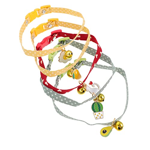 Angoily 5St Haustierhalsband tiegerbalm red erot grün Kätzchen Halskette Katzenhalskrawatten eine Halskette Halsketten Halsband für Katze Hundehalsband mit Glocke Schnalle von Angoily