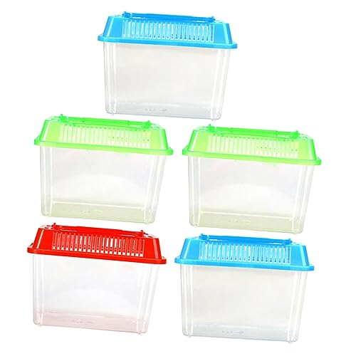 Angoily Mini-aquarien Tragbar 5-teiliges Set Fütterungsbehälter für Reptilien Aquarium Aus Kunststoff Schildkrötenbecken Zuchtbox Heller Deckel Zur Dekoration Angoily Mini-aquarien Tragbar 5-teiliges Set Fütterungsbehälter für Reptilien Aquarium Aus Kunststoff Schildkrötenbecken Zuchtbox Heller Deckel Zur Dekoration von Angoily