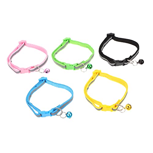 Angoily 5 Stücke Katzenhalsbänder Licht Haustier Halsband Schmuck Reflektierende Halsband Halskette von Angoily