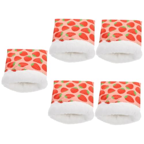 Angoily 5 Stücke Haustier Bett Meerschweinchen Warme Beutel Hamster Schlafsack Nest Baumwolle Bett von Angoily