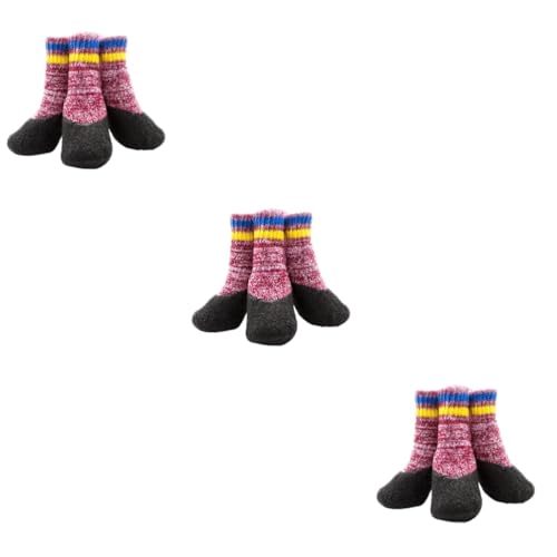 Angoily 6 Paare Haustier Socken Schuhe Boden rutschfeste Stiefeletten für Hunde Grip-Socken wasserdichte Socken warme Socken Haustiersocken Haustier Hund Socken der Hund Schutz Sohlen von Angoily
