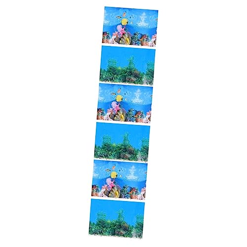 Angoily 6 STK Aquarium Hintergrundpapier 3D-Aquarium-Hintergrund Terrarien 3D-Aquarium-Aufkleber Glasbehälter Aquarium-hintergrundplakat Unter Wasser Dreidimensional Filmpapier Schmücken von Angoily