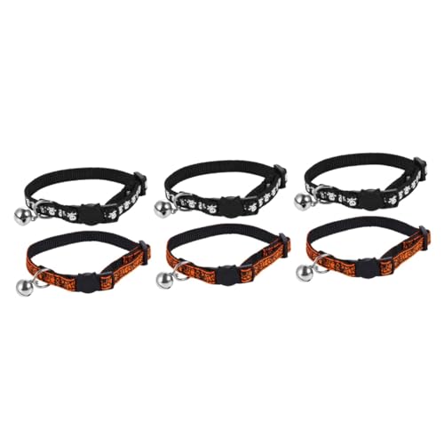 Angoily 6 STK Halloween-katzenhalsband Kätzchen-Nylon- Haustierdekoration Grastunnel Für Welpen Halloween- -Outfit Hamsterfell Aus Keramik Stoff Halskette Die Katze von Angoily