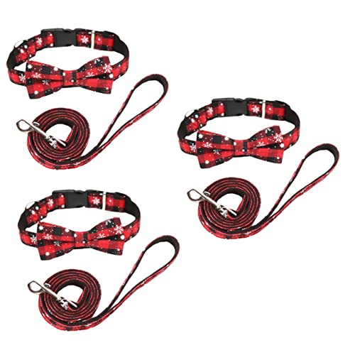 Angoily Katzenhalsband 6 STK Haustier-weihnachtsset Haustier-Halskette Kleine Hundehalsbänder Weihnachtshalsbänder Für Hunde Haustierleine Welpen Welpenleine Halsband Einstellbar Rot von Angoily