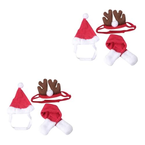 Angoily Weihnachtsmann-Kostüm 6 STK Katzenhaare Hut Weihnachten von Angoily