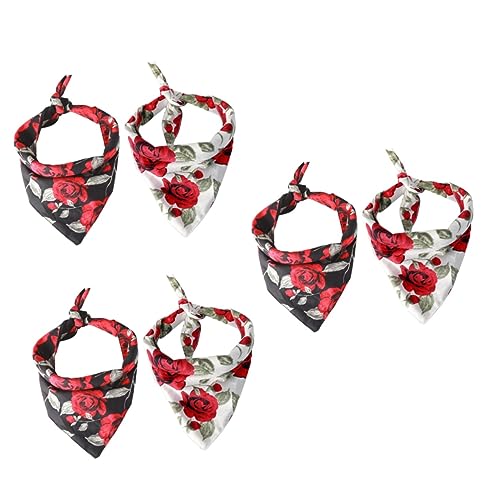 Angoily 6 STK kleines Welpenhalsband Party-Hundebandanas Welpen-Bandana hochzeitsdeko Kopftuch häkeln Haustierhalsband-Dekor Hundehalsband die Blumen Taschentuch Geschenk Schal bilden von Angoily