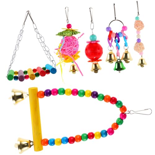 Angoily Lustiges Vogelbeißspielzeug Für Papageien 6-teiliges Hängespielzeug Für Papageien Papageien-vogelspielzeug Papageien-Vogel-kauspielzeug-Set Angoily Lustiges Vogelbeißspielzeug Für Papageien 6-teiliges Hängespielzeug Für Papageien Papageien-vogelspielzeug Papageien-Vogel-kauspielzeug-Set von Angoily