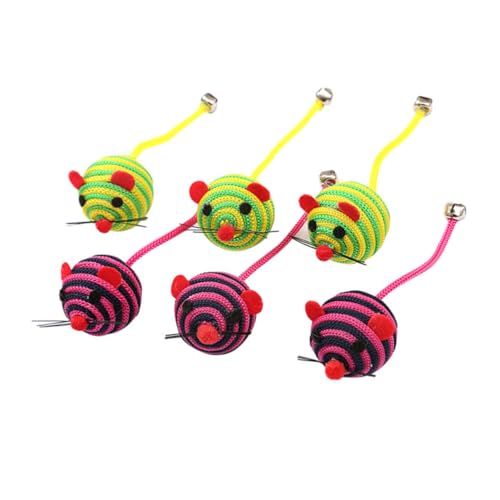 Angoily Interaktives Katzenspielzeug 6er-Pack Neckende Mäuse Spielzeug für Katzen Glocke Saubere Zähne Angoily Interaktives Katzenspielzeug 6er-Pack Neckende Mäuse Spielzeug für Katzen Glocke Saubere Zähne von Angoily
