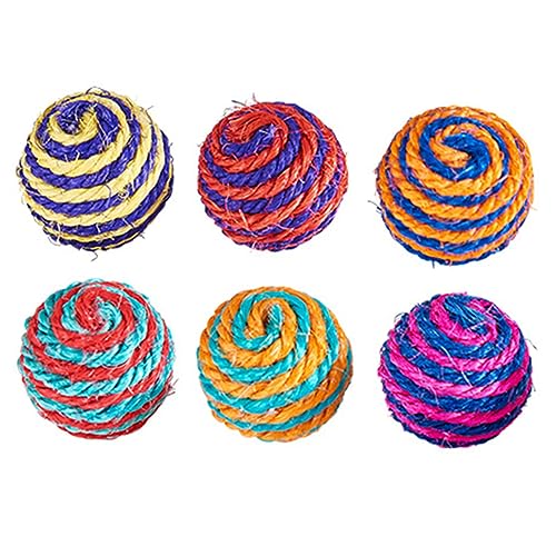 Angoily Schickes Katzenspielzeug 6er-Pack Sisalbälle Für Katzen Neckspielzeug Interaktive Kaubälle Für Haustiere Zufällige Farben Angoily Schickes Katzenspielzeug 6er-Pack Sisalbälle Für Katzen Neckspielzeug Interaktive Kaubälle Für Haustiere Zufällige Farben von Angoily