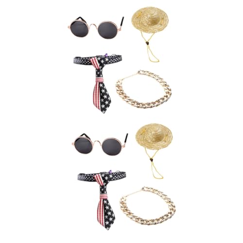 Angoily 8stücke Teiliges Für Haustiere Mode-Halskette Sonnenbrille Vintage-Strohhut Und Fliege Stilvolles Accessoire Für Hunde Und Katzen Für Partys Fotoshootings Und Besondere Angoily 8stücke Teiliges Für Haustiere Mode-Halskette Sonnenbrille Vintage-Strohhut Und Fliege Stilvolles Accessoire Für Hunde Und Katzen Für Partys Fotoshootings Und Besondere von Angoily
