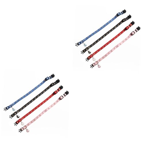 Angoily 8 Star Moon mit hängendem Katzenhalsband Fliege für abbrechbares Haustierhalsband Katzenhalsband mit Mondanhänger Nylon für Haustiere orange Fliege von Angoily
