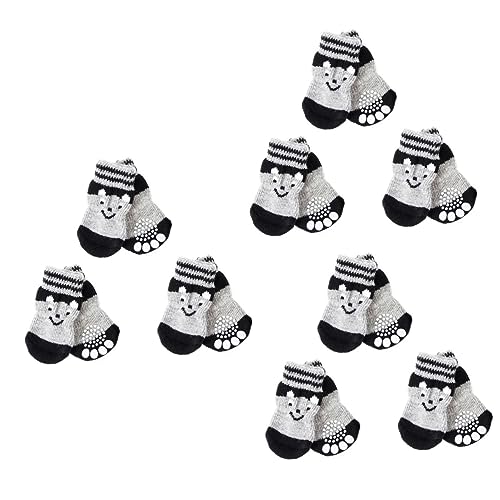 Angoily 9paare Anti-rutsch Hundesocken Weiche Baumwollsocken Für Haustiere Pfotenschutz Für Kalte Tage Warm Und rutschfest Für Kleine Hunde Und Welpen von Angoily