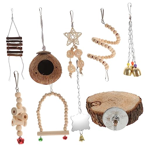Angoily Vogel Schleifen Spielzeug Set 9pcs Spielzeug Für Papageien Leiter Baumwolle Knoten Für Kauen von Angoily