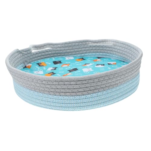 Angoily Katzenbett Gewebtes Nest Doppelseitiges Kissen Bequemes Haustiernest für Zu Hause Angoily Katzenbett Gewebtes Nest Doppelseitiges Kissen Bequemes Haustiernest für Zu Hause von Angoily