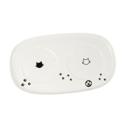 Angoily Haustier-futternapf Katzenfutter- Und Wassertablett Doppelnapf Unterlage Leicht Zu Reinigen Keramik-katzenbedarf Angoily Haustier-futternapf Katzenfutter- Und Wassertablett Doppelnapf Unterlage Leicht Zu Reinigen Keramik-katzenbedarf von Angoily