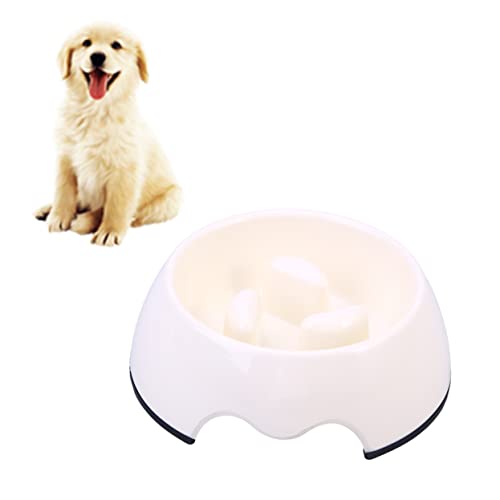 Angoily pet Bowl Hunde kotbeutel Slow-Food-Feeder Katzen und Hunde Futternapf für langsame Fütterung Anti-Choke-Haustiernapf Anti-Ersticken Zubringer Haustierzubehör Weiß von Angoily