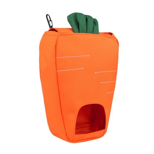Angoily Futtersack Futterbeutel Für Kleintiere Grasspender Für Hamster Tragbarer Futterautomat Karottenförmige Tasche Entzückende Futtertasche Haustier 600d Oxford-Stoff Holländische Maus von Angoily