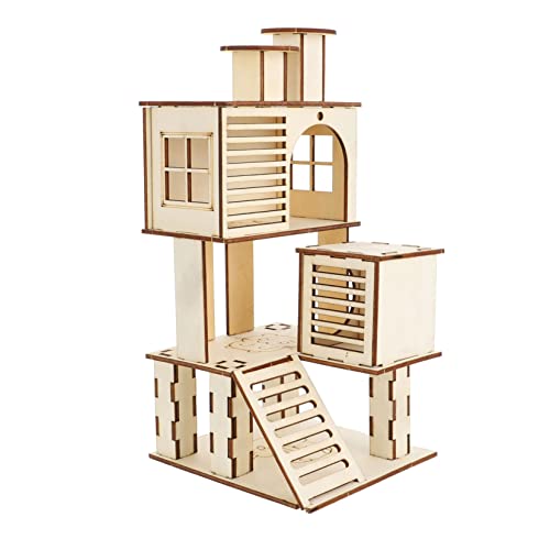 Angoily Haustier-übungshaus Für Hamster Spielplatz-versteck Aus Holz Robustes Kletterspielzeug Für Kleintiere von Angoily
