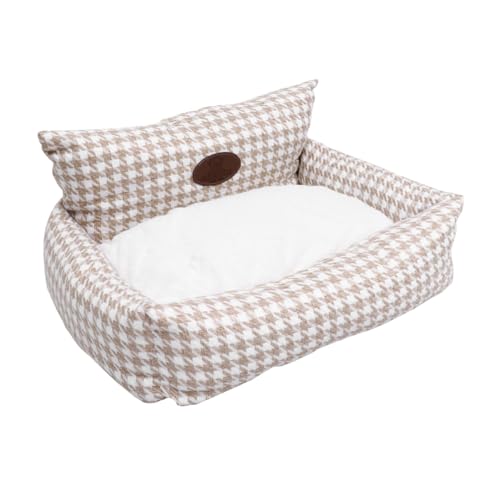 Angoily Haustierbett Warmes Haustiernest Katze Kissen Matte Katzenhöhlenbett Katze Plüsch Schlafbett Für Katzen Hund Katzennest Katzenhütte Donut-katzenbett Quadrat Leinen- Katzenmatte von Angoily