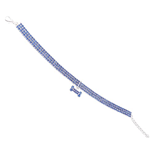 Angoily Supplies Strass Hundehalsband Mini Knochenform Bequem Verstellbare Kette Halskette von Angoily