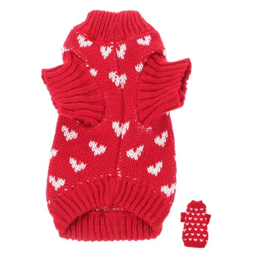 Angoily Hundepullover Hundekleidung zum Valentinstag warme Hundekleidung Tanktops Outfits Kleidung für Hunde Outdoor-Haustierkleidung tragbar Weste Mantel schmücken Acryl von Angoily