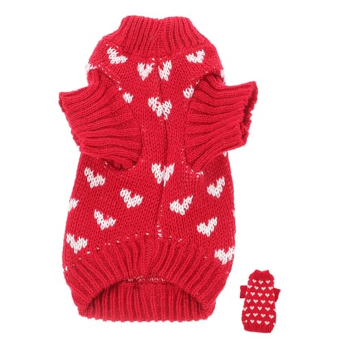 Angoily Hundepullover Mit Herzmuster Dehnbarer Rollkragen-Pullover Für Kleine Und Mittlere Hunde Warme Winterkleidung Für Haustiere Angoily Hundepullover Mit Herzmuster Dehnbarer Rollkragen-Pullover Für Kleine Und Mittlere Hunde Warme Winterkleidung Für Haustiere von Angoily