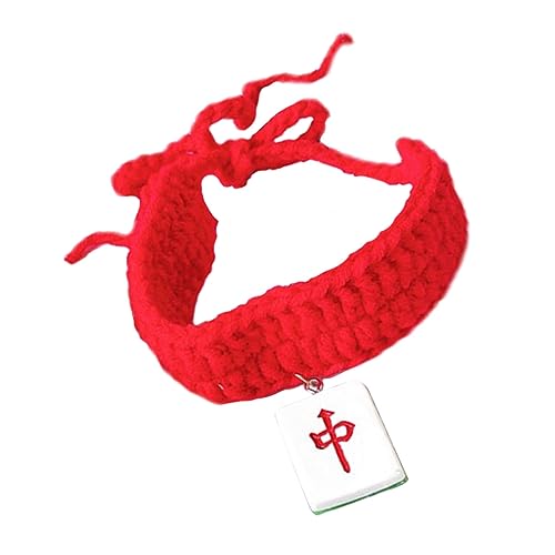 Angoily Haustier-Festival-Halskette Strickhalsband Mahjong- Für Weihnachten Und Haustierpartys von Angoily