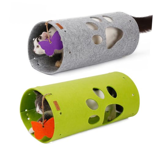 Angoily Haustier-Katzen-Tunnel für das Training Katzenhaus cat House cat cave Spielzeug Hohler Tunnel für Haustierkatzen 2-Loch-Spielröhre für Haustiere Perlmutt Lipgloss von Angoily