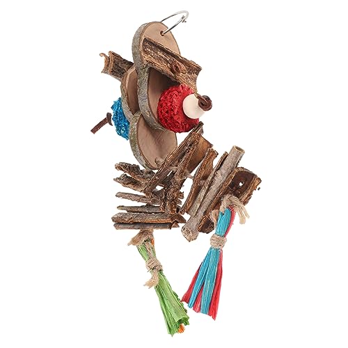 Angoily Kauspielzeug für Vögel vogelkäfig zubehör vogelzubehör für käfig Spielzeug zum Aufhängen von Vögeln Papageienspielzeug aus Holz der Vogel schmücken Dekorationen Kleiner Papagei von Angoily