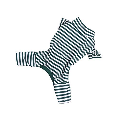Angoily Hunde-t-Shirt Hunde-Pyjama Pyjama für Welpen gestreiftes Hemd Hunde-Hoodie gestreifte hundekleidung Baumwolloverall für Haustiere Streifen Einteilige Hose vierbeinige Kleidung von Angoily