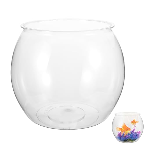 Angoily Kunststoff-Fischschale Mini Aquarium Kleines Aquarium Goldfisch Tank Klar Bubble Bowl Vase Pflanze Terrarium Globus Blumentopf für Süßigkeiten Karneval Spiele Preise von Angoily