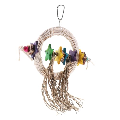 Angoily Kauspielzeug Für Papageien Vogelkäfig Papageienspielzeug Rattan-hängespielzeug Vogel-holzspielzeug Neuartiges Formdesign Für Papageien von Angoily