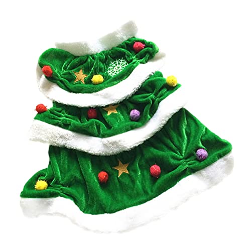 Angoily Hundeweihnachtsfeierbevorzugung Haustierkleidung Festival-Hundekleid grüne Outfits Lovely kuschelig Hundekleid für Festival Hundekleid in Weihnachtsbaumform der Hund Hundekleidung von Angoily