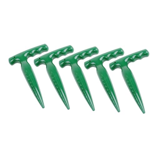 Angoily Sämann pflanzenpflege gemüseanbau Langlebiges Werkzeug Handpuncher Pflanzwerkzeug für den Garten Pflanzwerkzeuge Sau Pinne Dibber zum Pflanzen Dibbler - Bodengräber Plastik Green von Angoily