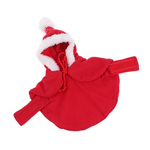 Angoily Weihnachtshaustier-Kapuzenmantel Haustierkleidung Weihnachtsmützen Weihnachtsmann-Kostüm Partykleidung für Haustiere Party-Hundetuch Hündchen Hut Kätzchen Weihnachtskatze rot von Angoily