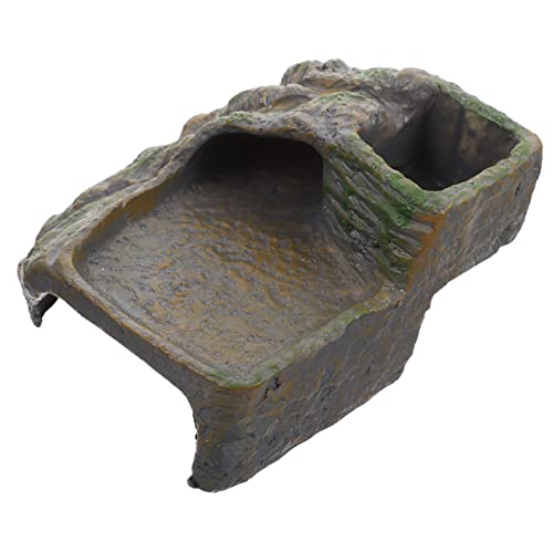 Angoily Künstliche Kletterhöhle Für Schildkröten Realistische Dekoration Für Aquarien Und Terrarien Als Sonnenplatz Und Versteck Aus Hochwertigem Resin Gefertigt Lebendige Details von Angoily