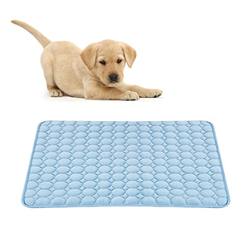 Angoily Kühlende Haustierdecke Für Sommer Selbstkühlende Matratze Für Hunde Und Katzen Atmungsaktiv Für Drinnen Und Draußen Blaue Farbe von Angoily