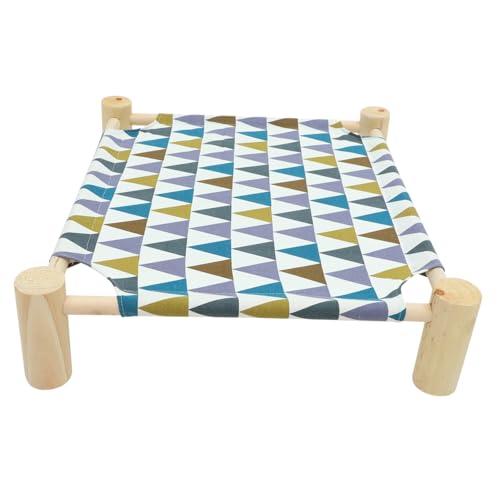 Angoily Katzenbett Aus Holz Erhöhter Katzenhängematte Waschbar Für Drinnen Und Draußen Kühle Sommerliege Für Kleine Hunde Und Katzen Kreatives Design Für Gemütlichen Schlafplatz von Angoily