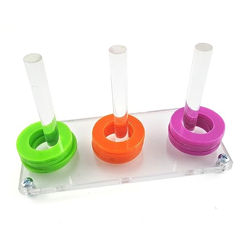 Angoily Parrot Puzzle Spielzeug Farbige Ringtrainingsspielzeuge Für Vögel Interaktive Entwicklungs Und Bildungsspielzeuge Für Papageien Und Kleine Vögel von Angoily