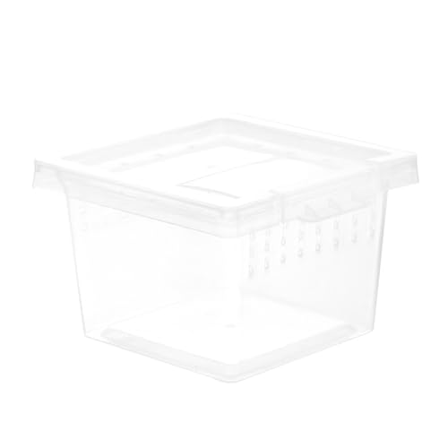 Angoily Transparente Reptilien-Zuchtbox Kleine Eidechsen-Futterbox Tragbares Haustierhaus Aus Kunststoff Für Mini-Haustierschildkröte Vogelspinne Eidechse Spinnenversteck Weiß von Angoily
