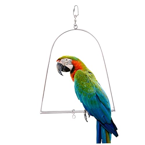Angoily Edelstahlschaukel Für Papageien Vogelkäfigzubehör Hängeschaukel Spielzeug Für Vögel Training Von Papageien Hängeschaukel Vogelhalter von Angoily