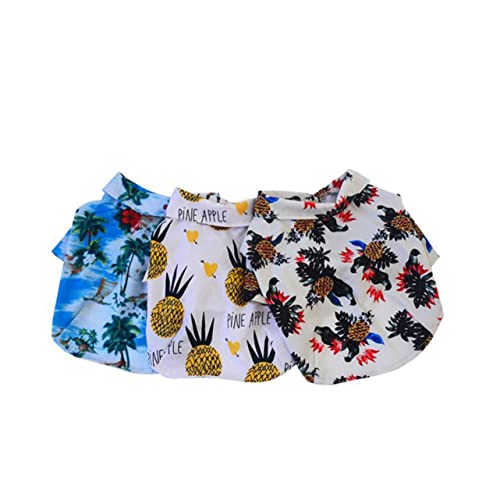 Angoily Hundehemd Mit Hawaiianischem Ananas-Muster Haustierkleidung Hundewesten Langlebiges Material Weiß Größe 2XL Angoily Hundehemd Mit Hawaiianischem Ananas-Muster Haustierkleidung Hundewesten Langlebiges Material Weiß Größe 2XL von Angoily