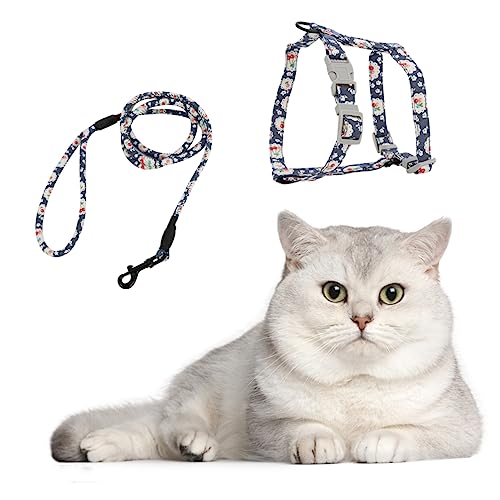 Angoily Welpe 1 Satz Haustier Katzengeschirr Laufweste Baumwolle Die Katze Leine Katzenwestenleine Angoily Welpe 1 Satz Haustier Katzengeschirr Laufweste Baumwolle Die Katze Leine Katzenwestenleine von Angoily