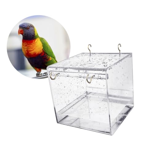 Angoily Papageienbad Große Vogelbadewanne Käfigabdeckung Kunststoff-vogelbadewanne Schüssel Für Vögel Kanarienvogel von Angoily