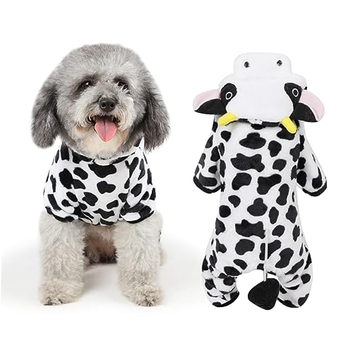 Angoily Haustier-Welpen-Zubehör Haustier Milchkuh Outfit Cosplay Hunde-Kuh-Outfits Hemdjacke Schlafanzug für Männer Kinderpyjamas Haustierkleidung Hunde-Outfit Kätzchen Hundekleidung von Angoily