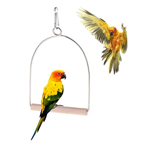Natürliche Holz Vögel Barsch Papageien Hängen Schwingen Cage Spielzeug Standplatz-Halter-Anhänger von Angoter