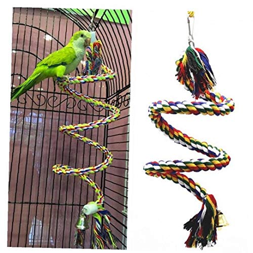 Papageien-Vogel-Spielzeug Seil geflochtene Pet Parrot Chew Seil Budgie Perch Coil Cage Cockatiel Spielzeug Pet Birds Trainingszubehör von Angoter