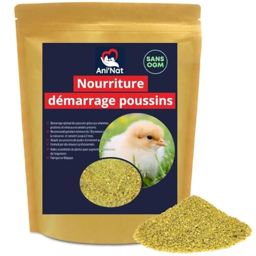 AniNat Kükenfutter, Erstlingsnahrung mit Vitaminen, Proteinen, Mineralien und ätherischen Ölen. Ohne Antibiotika und OHNE GENTECHNIK. Geeignet ab der Geburt. (3.8 kg) von Ani'Nat NATURE ANIMALE